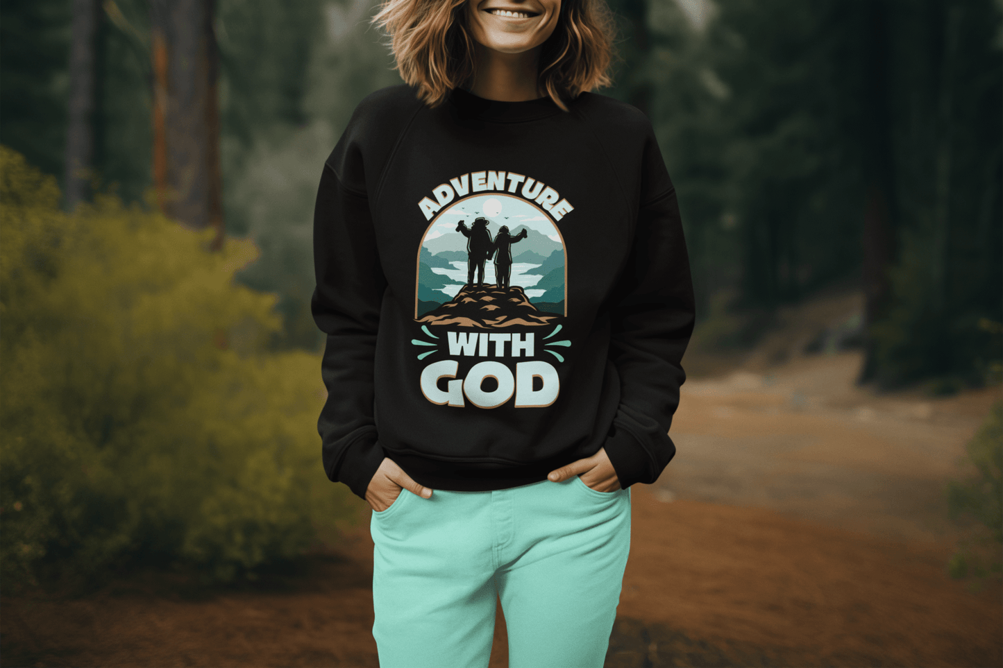 Adventure with God Sweatshirt – Cozy Faith - Inspired Crewneck for Christian Explorers - Scripture on Wears