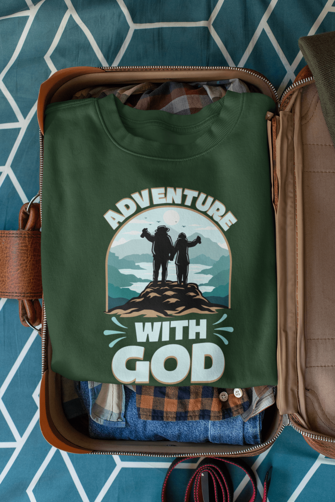 Adventure with God Sweatshirt – Cozy Faith - Inspired Crewneck for Christian Explorers - Scripture on Wears