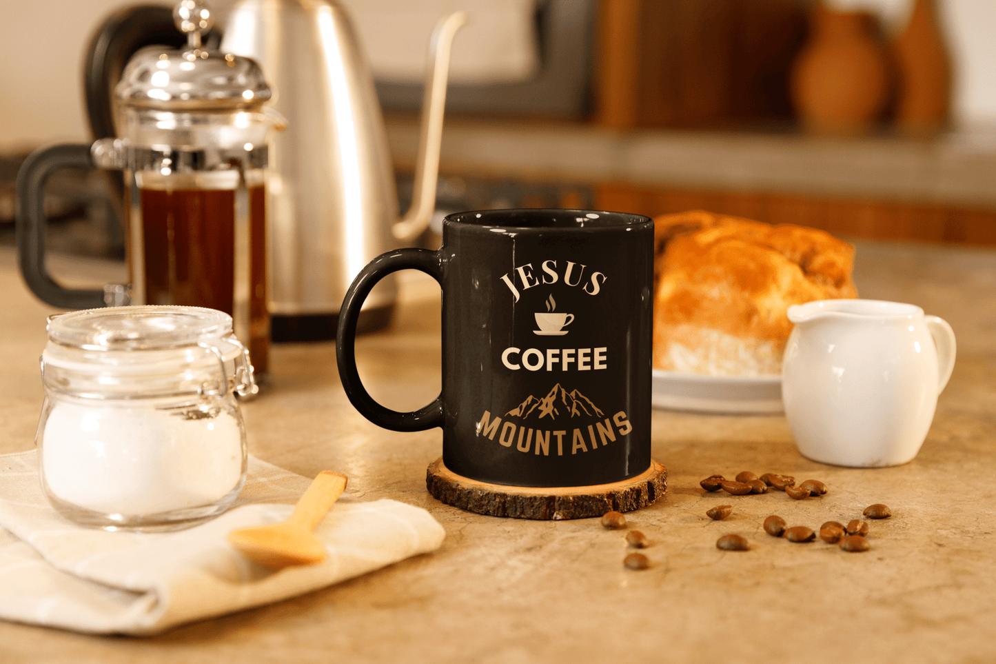 Jesus, Coffee, Mountains Mug - Scripture on Wears