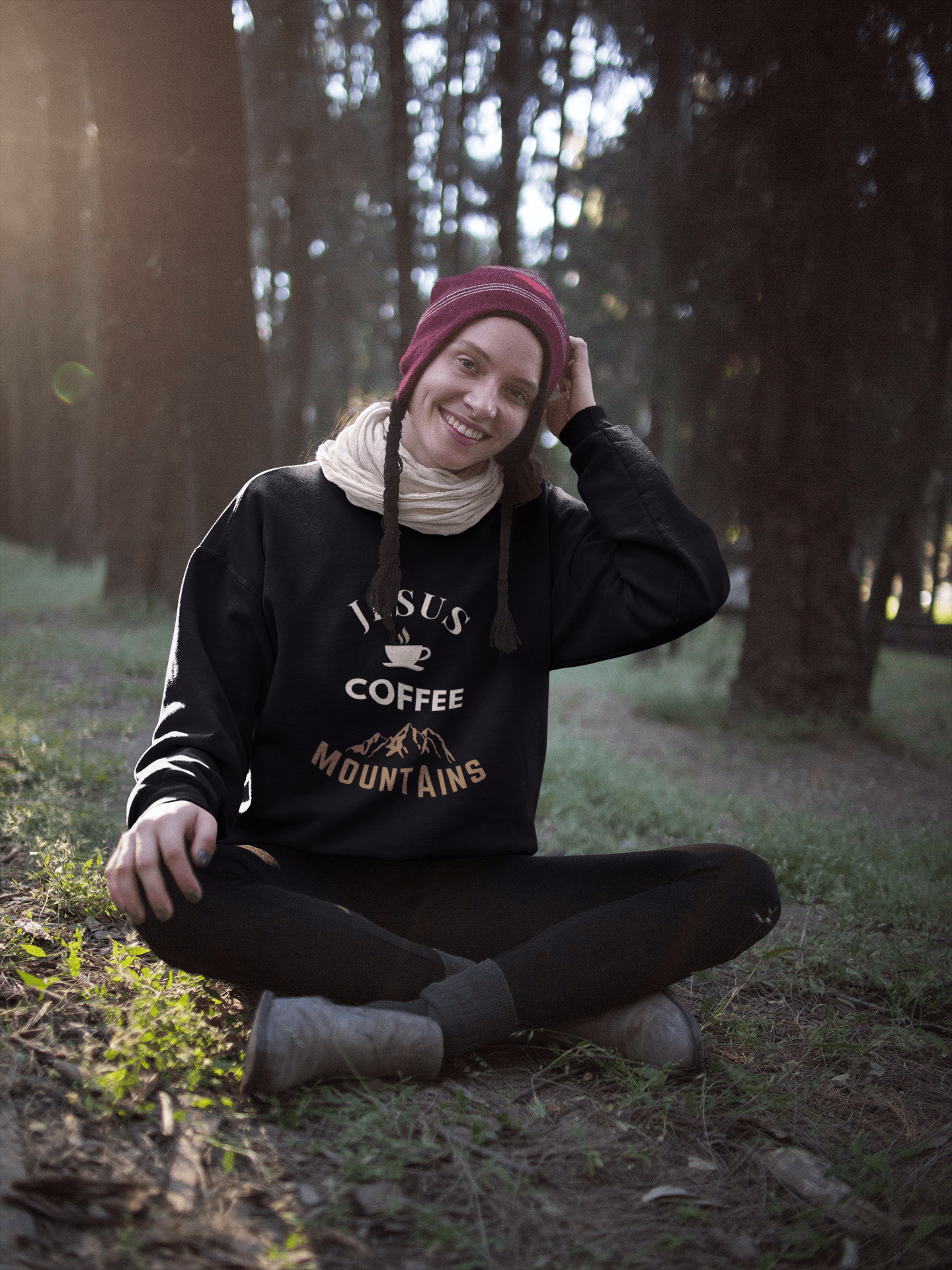 Jesus, Coffee, Mountains Unisex Sweatshirt - Scripture on Wears