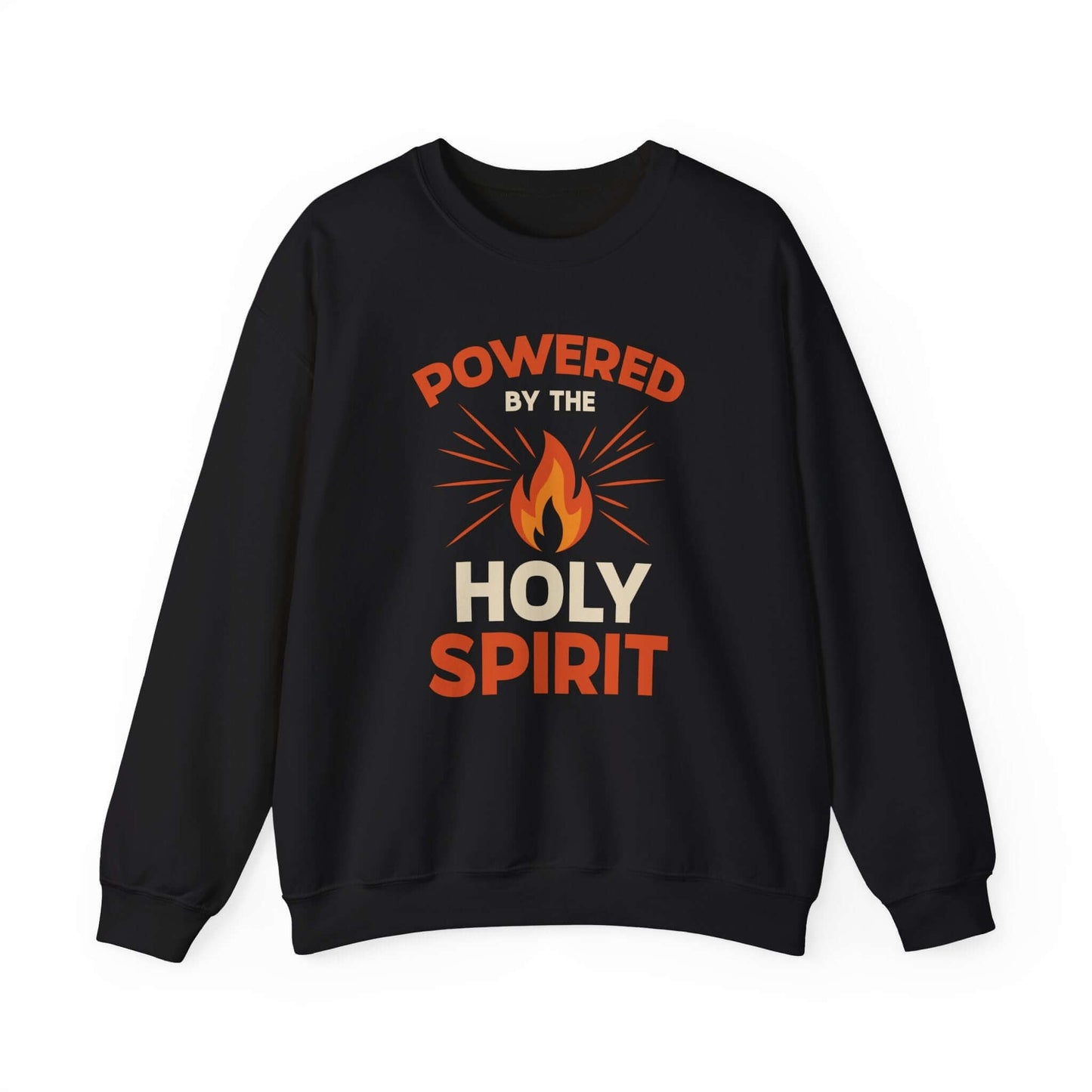 Powered by the Holy Spirit Sweatshirt – Bold Faith Statement for Christians - Scripture on Wears