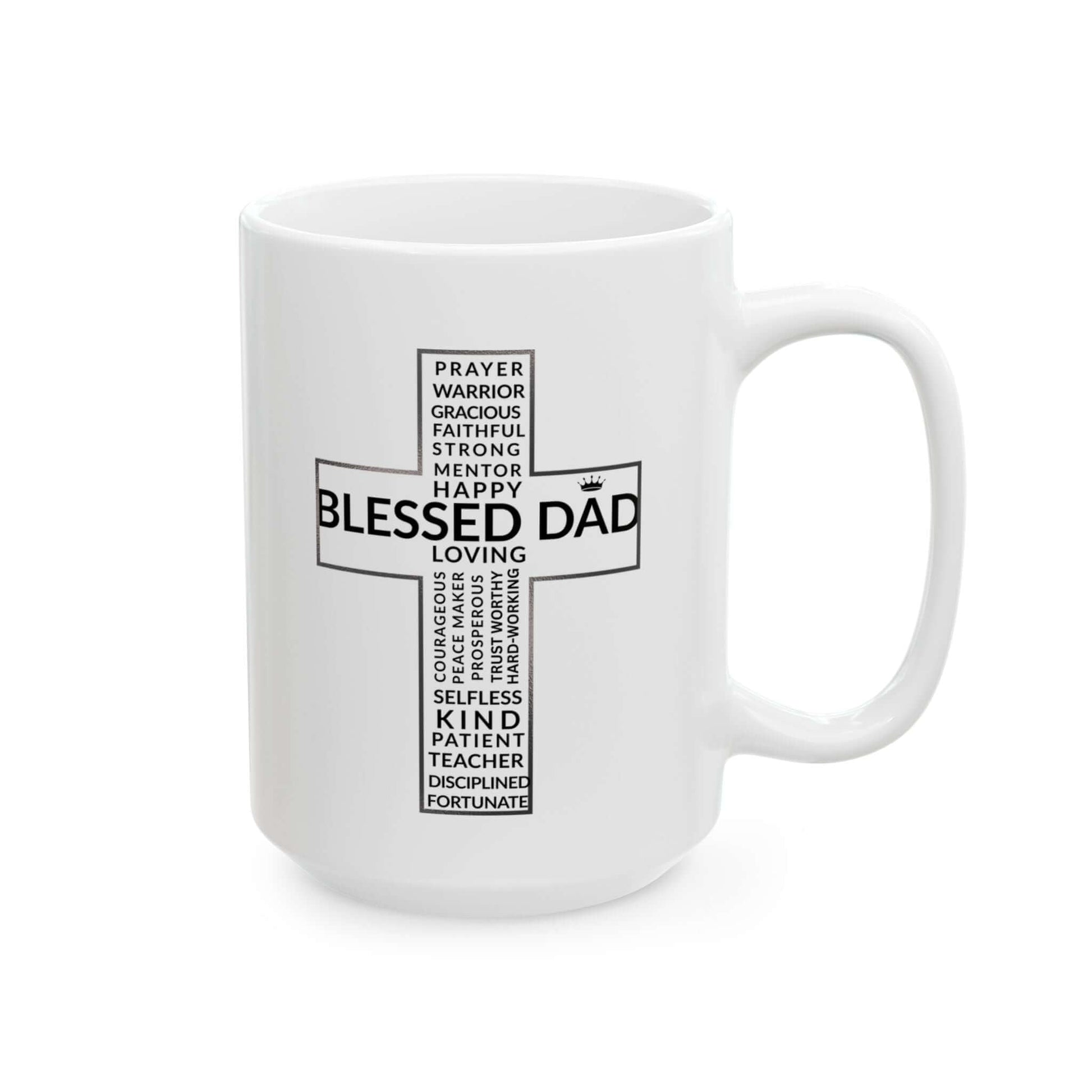 Blessed Dad Cross Mug – Daily Encouragement for Faithful Fathers - Scripture on Wears